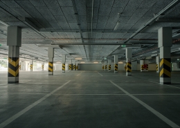 Empty underground parking as a background with copy space