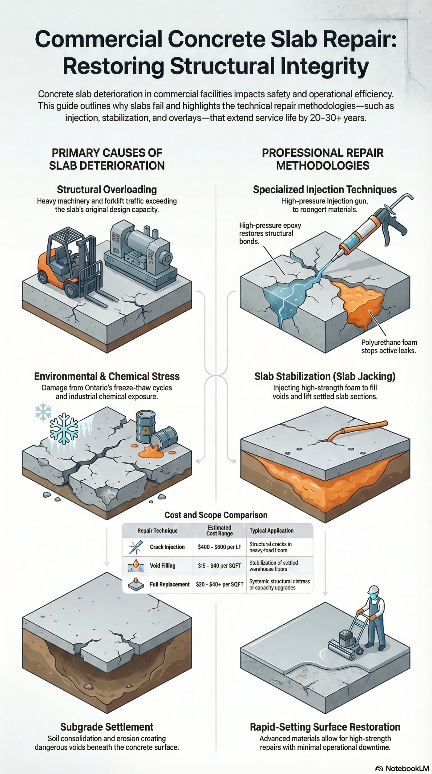 cocncrete slab repair toronto infograghic