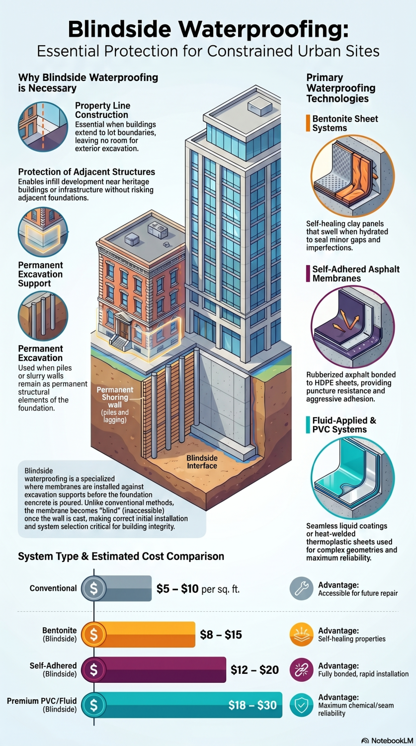 What is Blindside Waterproofing and its Primary Purpose? - Nusite Group